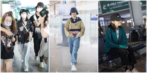 The cute girl Zhang Zifeng is so handsome in her boyfriend style (gray ripped suit with floral T-shirt, free and easy)