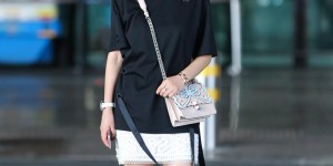 Big T-shirt and bodybuilding pants are youthful and age-reducing (who would believe that she is 47 years old)