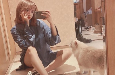 Cheng Xiao is indeed a pretty girl (polo shirt + white short skirt and high ponytail, full of youthfulness)