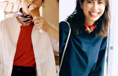 Basic T-shirt + silk scarf are super elegant and charming (ordinary people can also double their temperament)